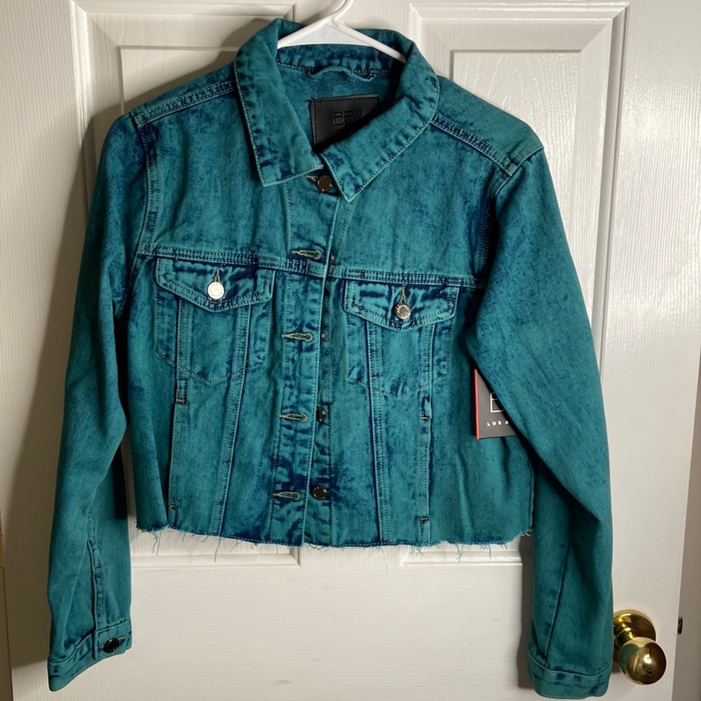 Teal denim jacket